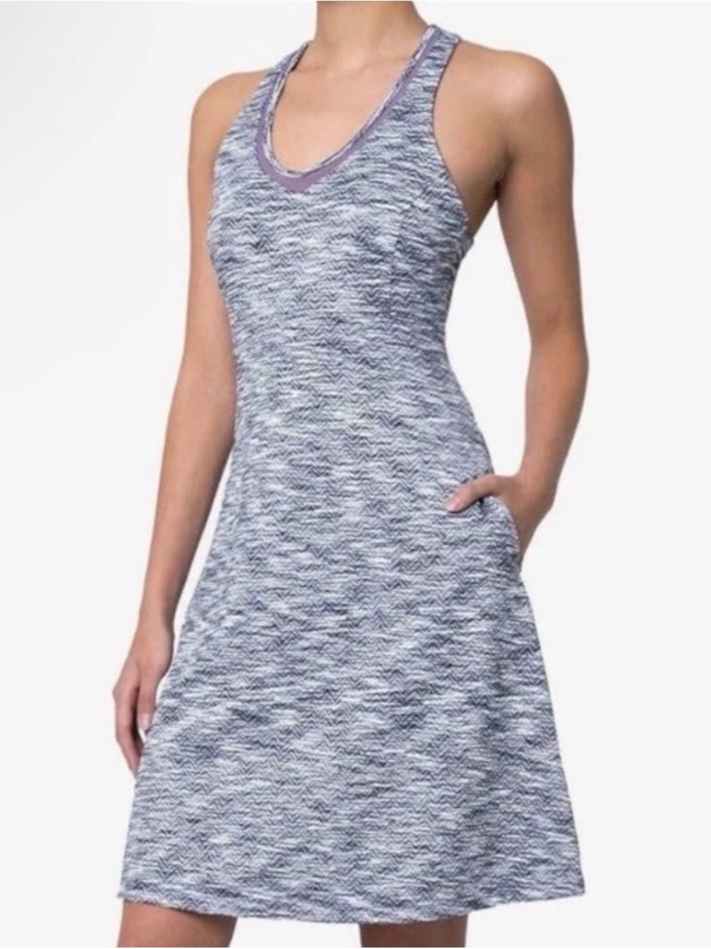 MPG Heathered Purple-Gray-Activewear Knit Dress sz S